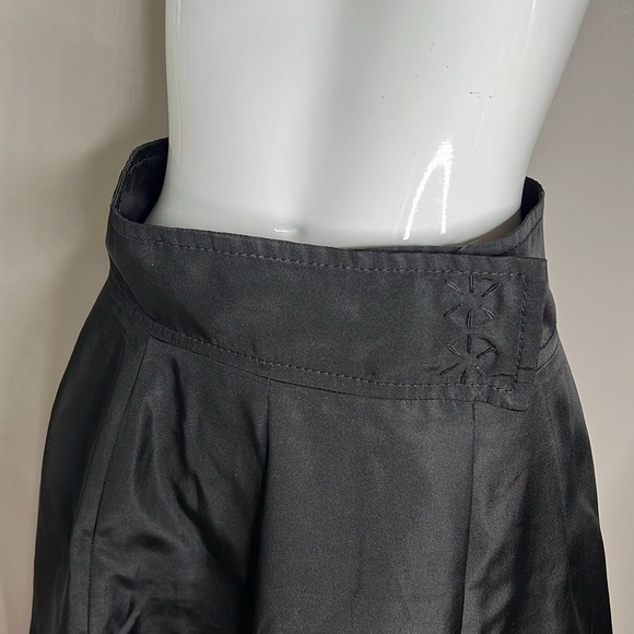 Giambattista Valli US Sz 6 Black 100% Heavy Silk 29” Midi A Line Skirt - Picture 2 of 10